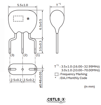 机械图纸 - Murata CSTLS CERALOCK™谐振器